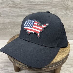 Local Crowns Trucker Cap Snapback Mens USA Flag Black Breathable Hat One Size